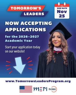 Applications for the Tomorrow’s Leaders Program Academic Year 2026-27 are now open(Fully-funded for youth in MENA)