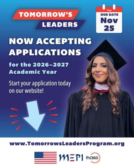 Applications for the Tomorrow’s Leaders Program Academic Year 2026-27 are now open(Fully-funded for youth in MENA)