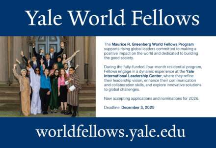 Yale Maurice R. Greenberg World Fellows Program 2026 – Fully Funded Fellowship
