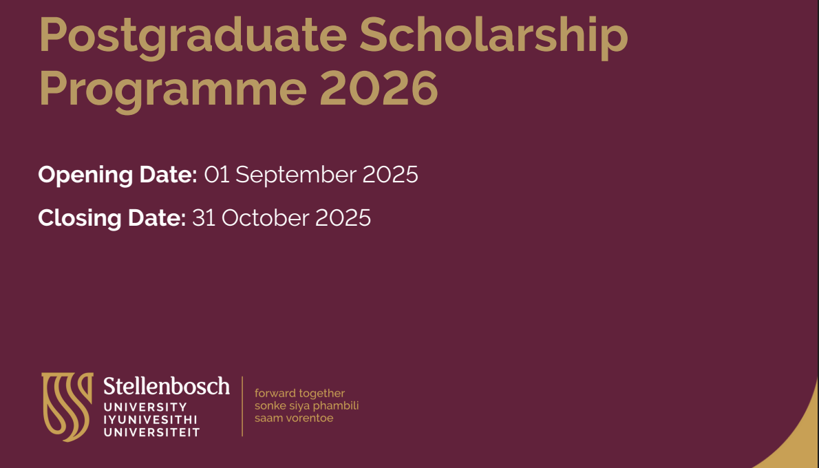Stellenbosch University 2026 Fully Funded Masters & PhD Scholarships (PSP)