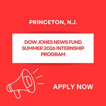 Applications Open for the Dow Jones News Fund Summer 2026 Internship Program