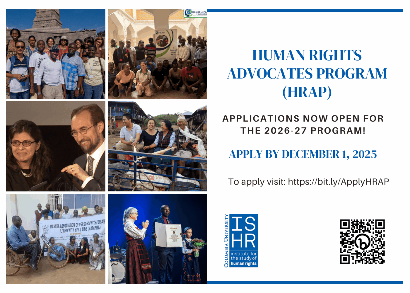 HRAP 2026–27: Fully Funded Human Rights Advocates Program at Columbia University (Open Worldwide)
