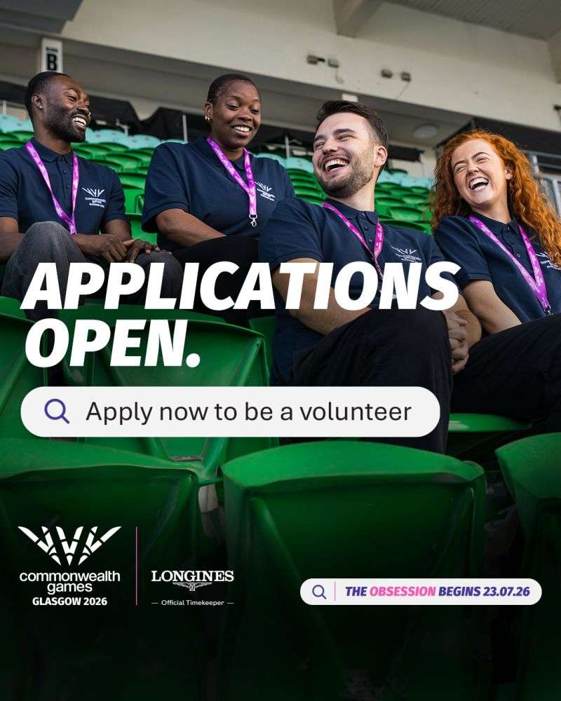 Applications Open for Glasgow 2026 Commonwealth Games Volunteering Programme