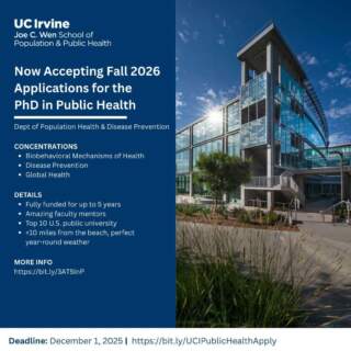 Fully Funded PhD in Public Health at UC Irvine Joe C. Wen School of Population & Public Health