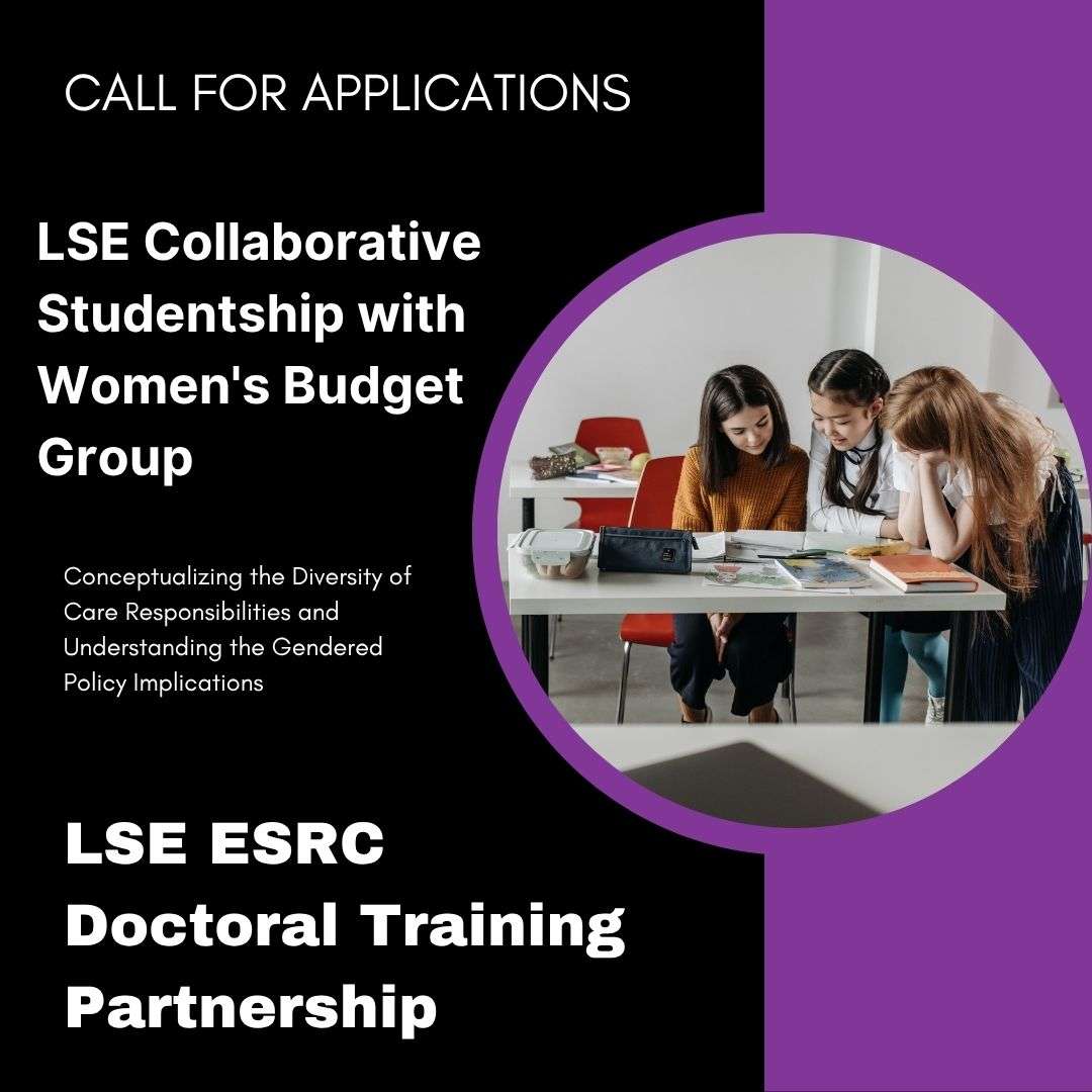 Gender Research Opportunity: LSE–Women’s Budget Group Collaborative Studentship 2026