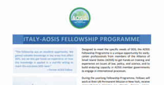 Apply for the 2026 Italy–AOSIS Fellowship | Fully Funded