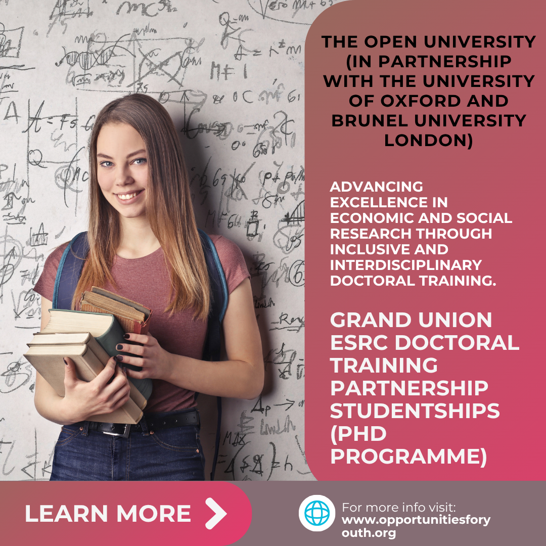 Grand Union ESRC Doctoral Training Partnership Studentships at The Open University