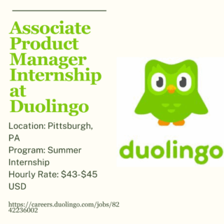 Associate Product Manager Internship at Duolingo