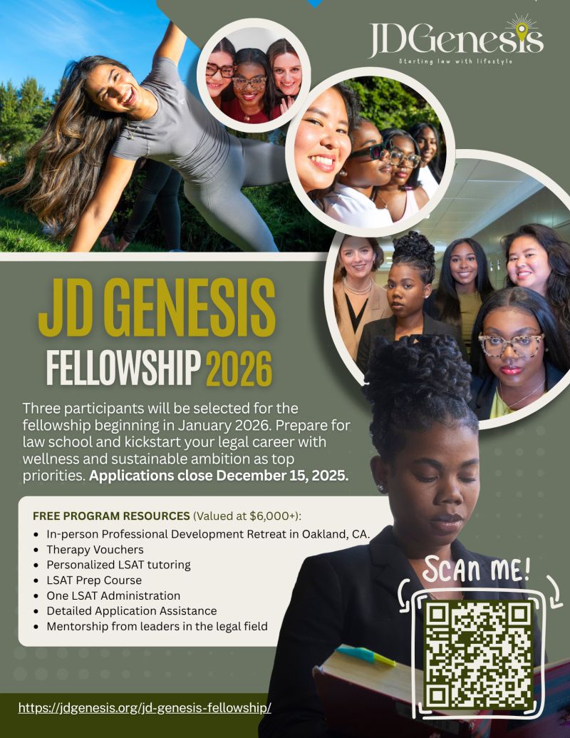 Applications Open: The 2026 JD Genesis Law Fellowship