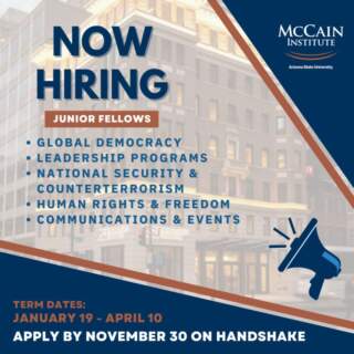 McCain Institute Junior Fellows Program 2026 – Now Hiring